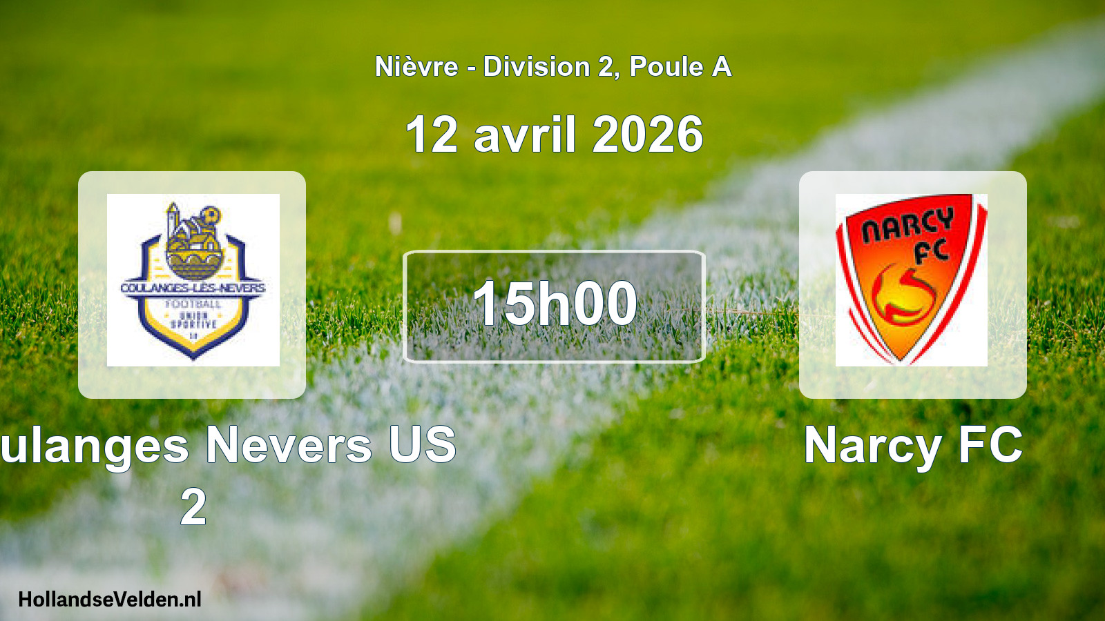 Scheduled Match: Coulanges Nevers US 2 - Narcy FC (12 April 2026)