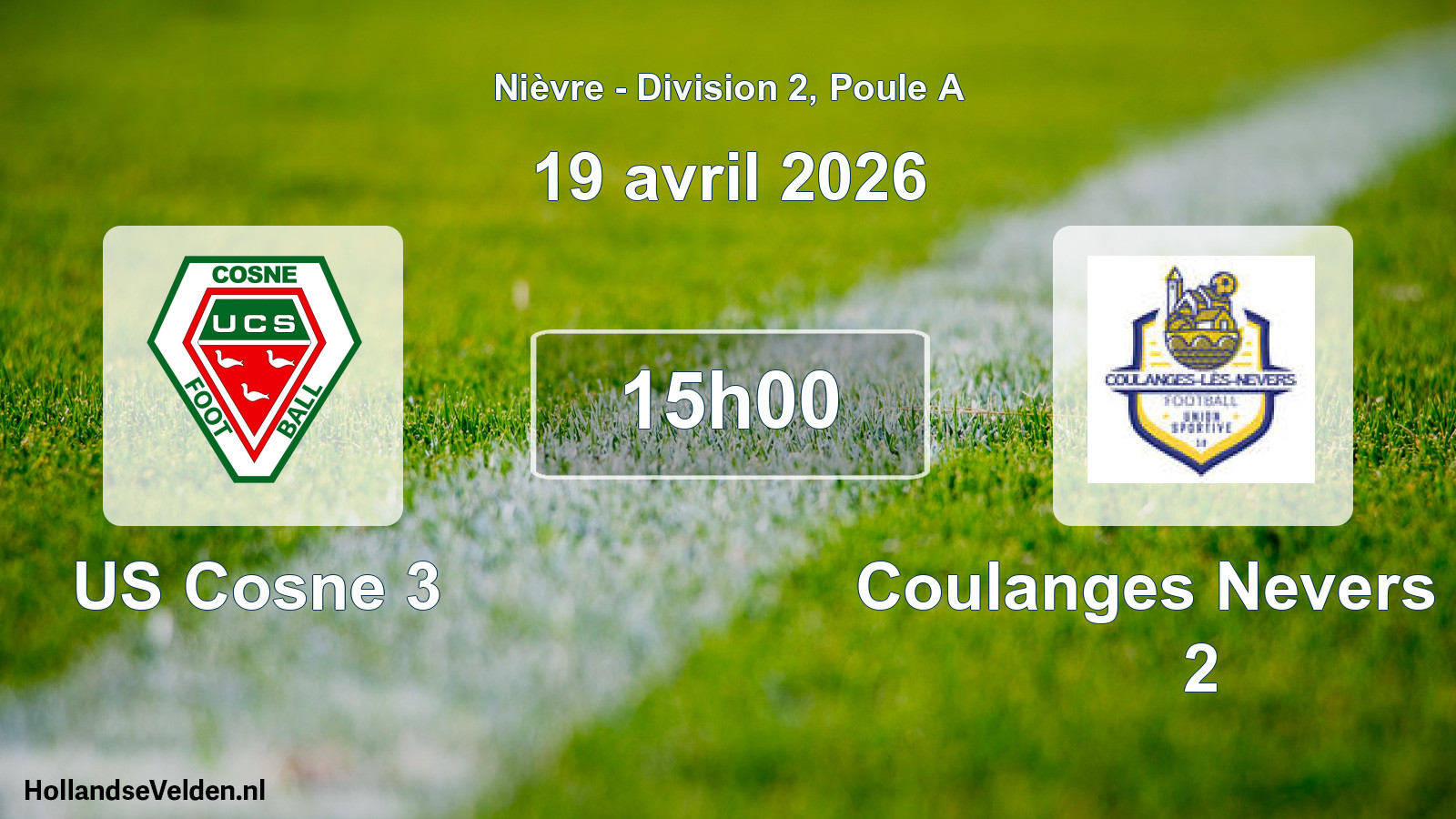 Match programmé: US Cosne 3 - Coulanges Nevers US 2 (19 avril 2026)