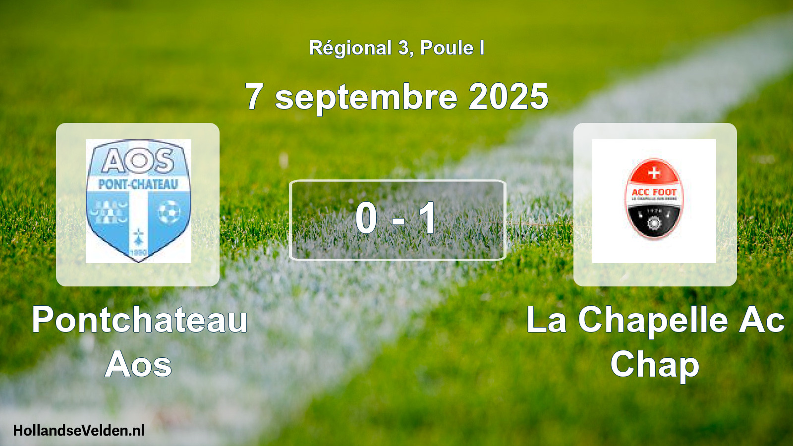 Total number of matches played: Pontchateau Aos - La Chapelle Ac Chap 0 - 1 (7 September 2025)