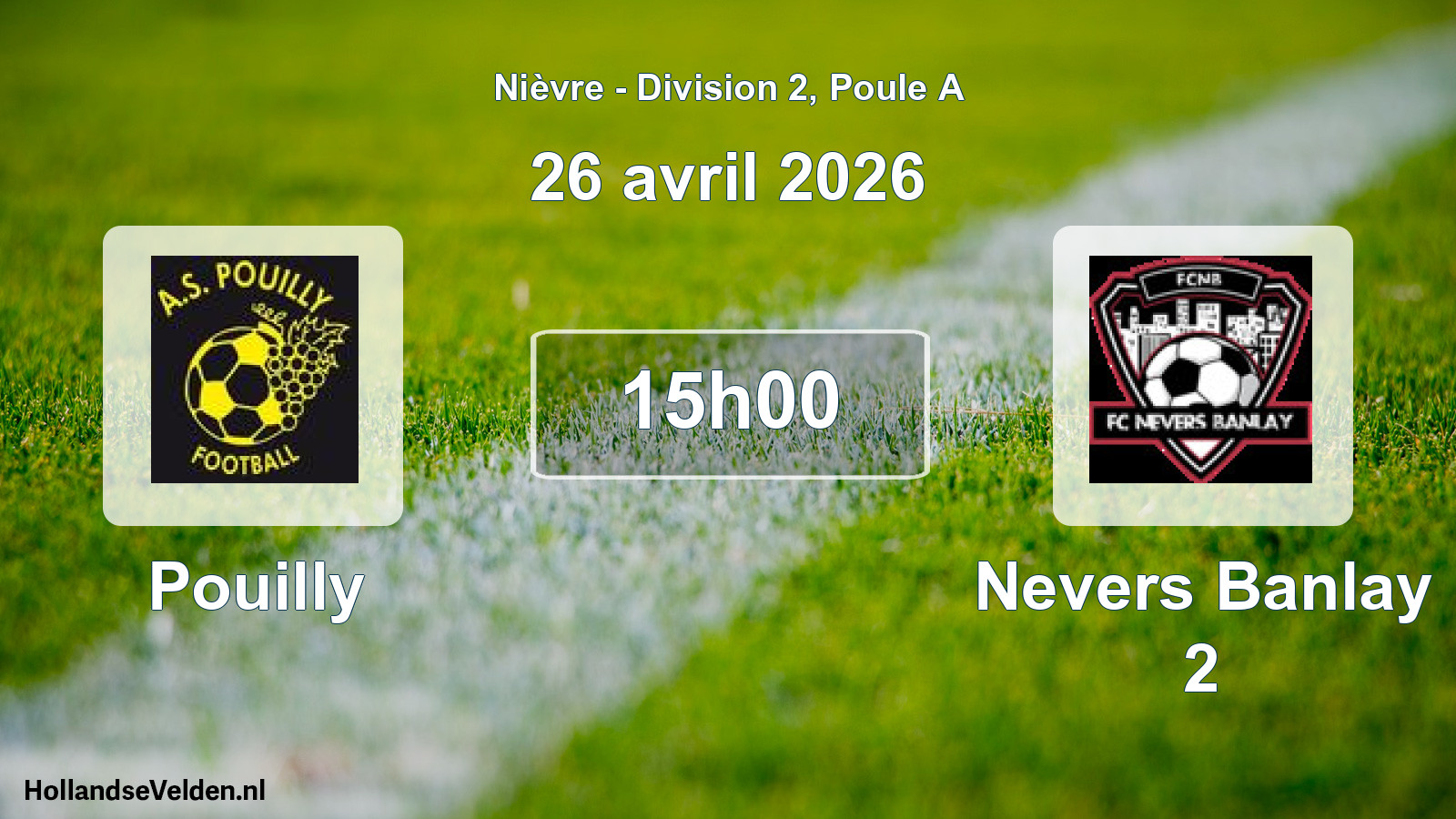 Match programmé: Pouilly - Nevers Banlay 2 (26 avril 2026)