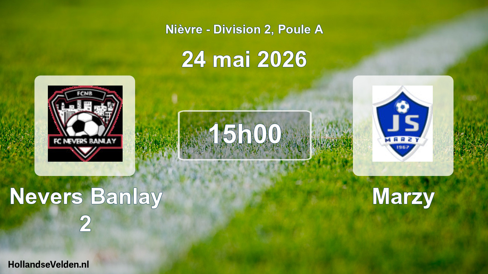 Match programmé: Nevers Banlay 2 - Marzy (24 mai 2026)