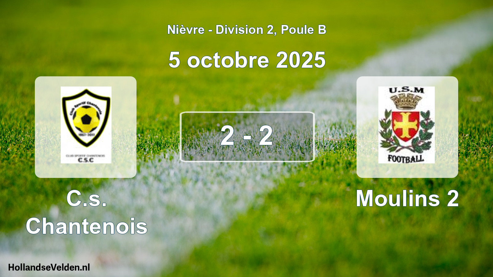Match joué: C.s. Chantenois - Moulins 2 2 - 2 (5 octobre 2025)