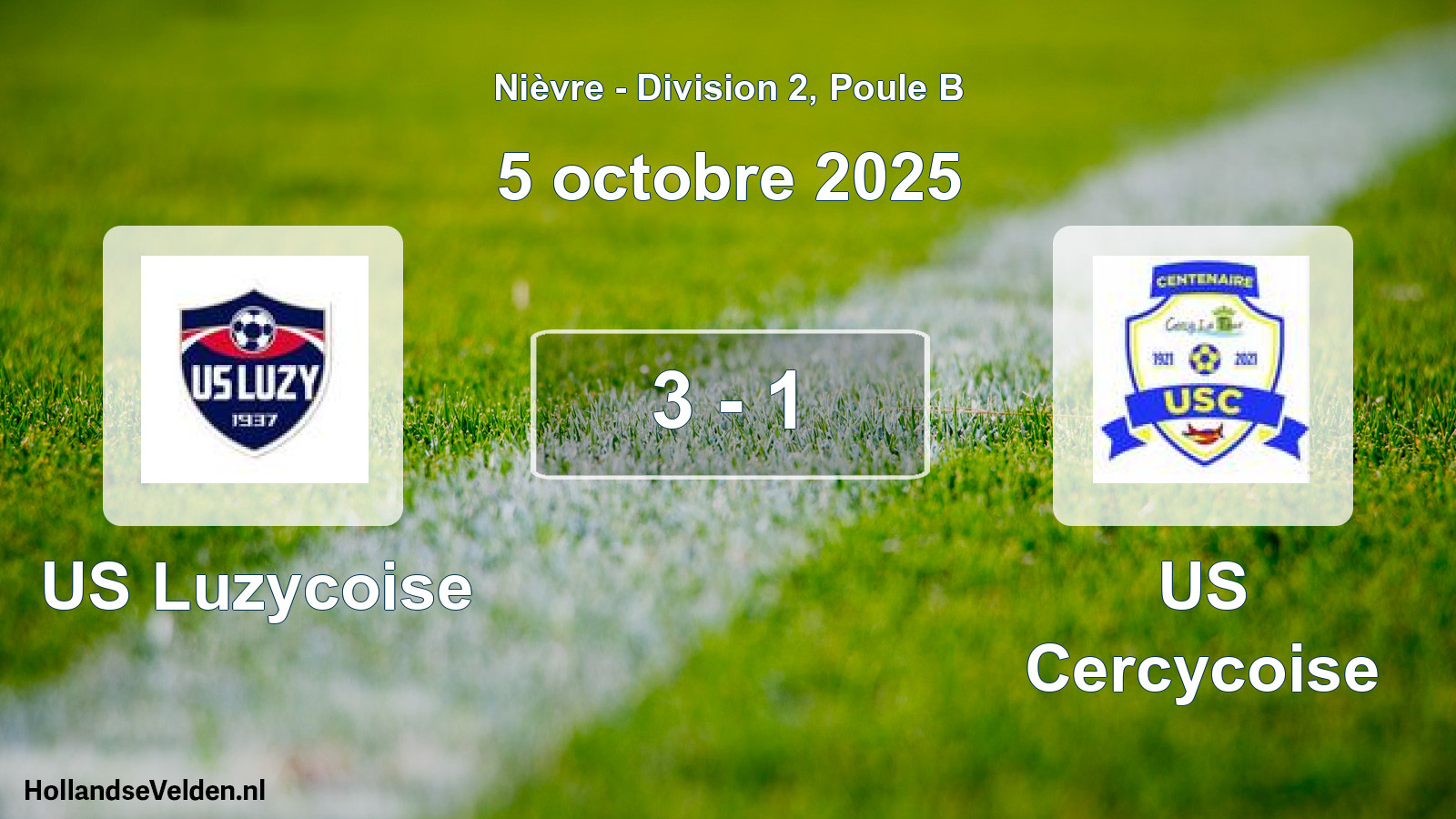 Total number of matches played: US Luzycoise - US Cercycoise 3 - 1 (5 October 2025)