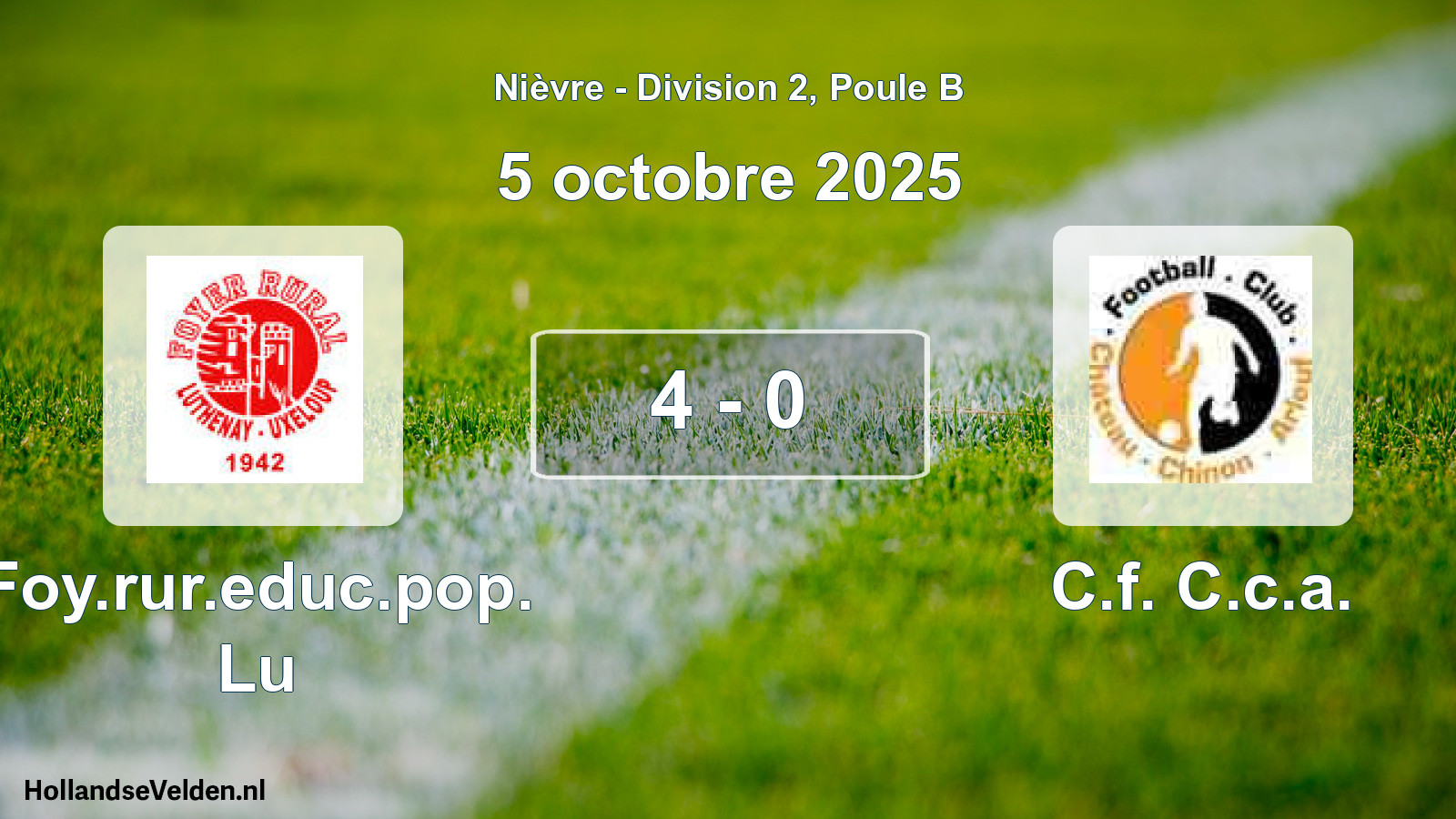 Match joué: Foy.rur.educ.pop. Lu - C.f. C.c.a. 4 - 0 (5 octobre 2025)