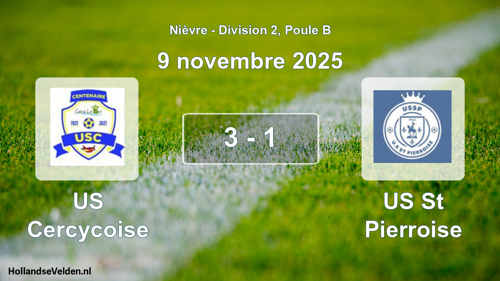 Gespeelde wedstrijd: US Cercycoise - US St Pierroise 3 - 1 (9 november 2025)