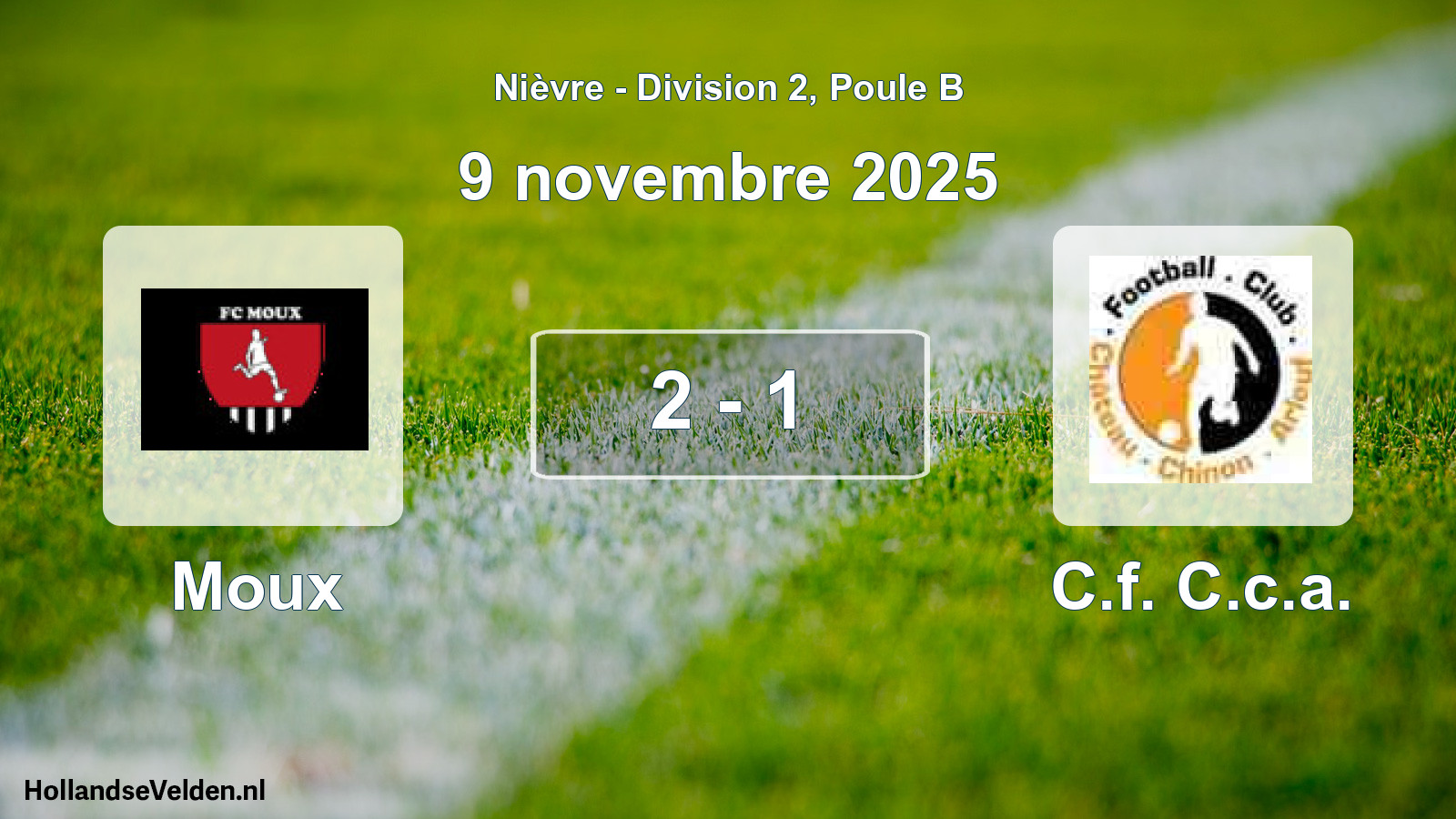 Total number of matches played: Moux - C.f. C.c.a. 2 - 1 (9 November 2025)