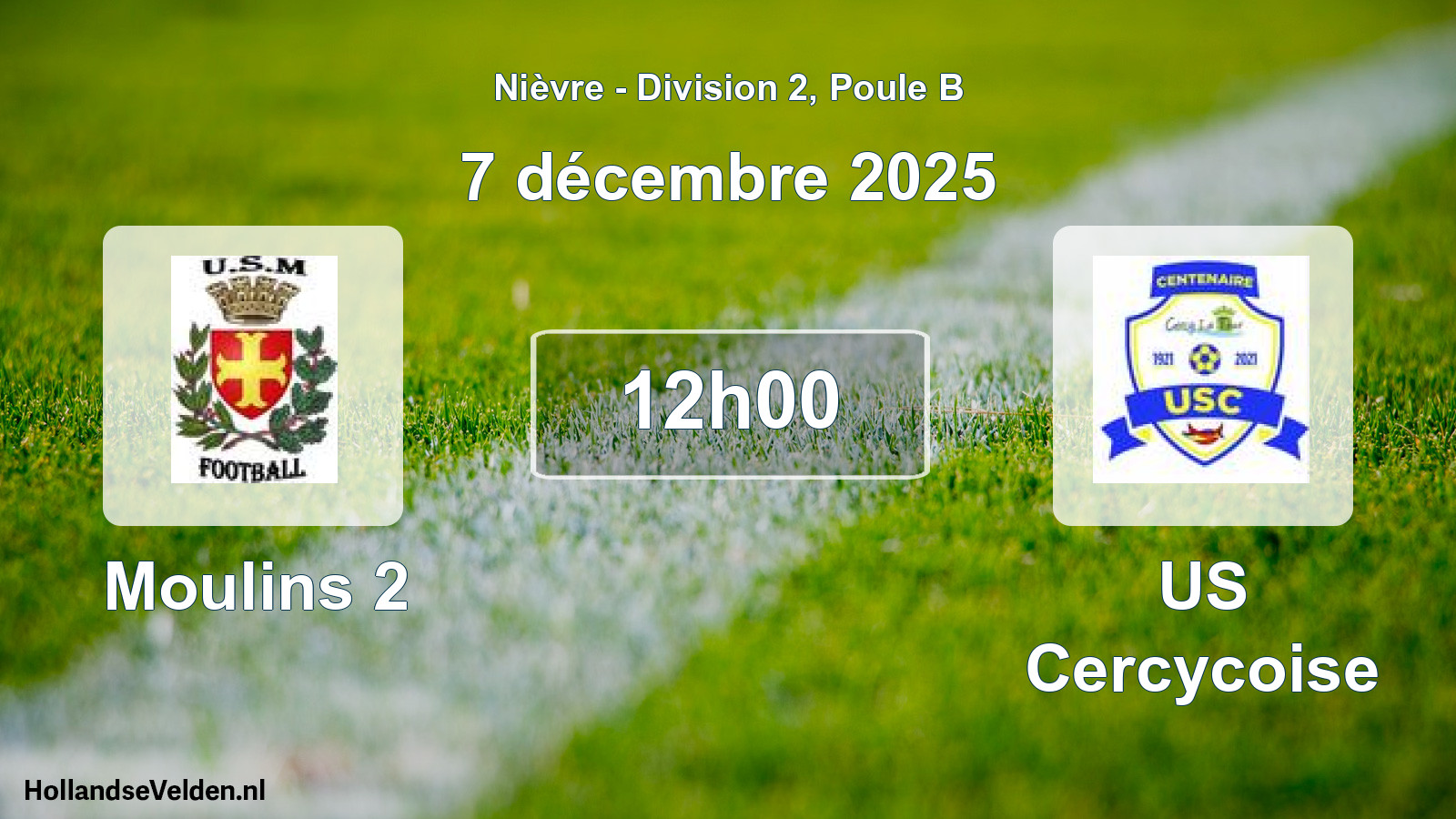Scheduled Match: Moulins 2 - US Cercycoise (7 December 2025)