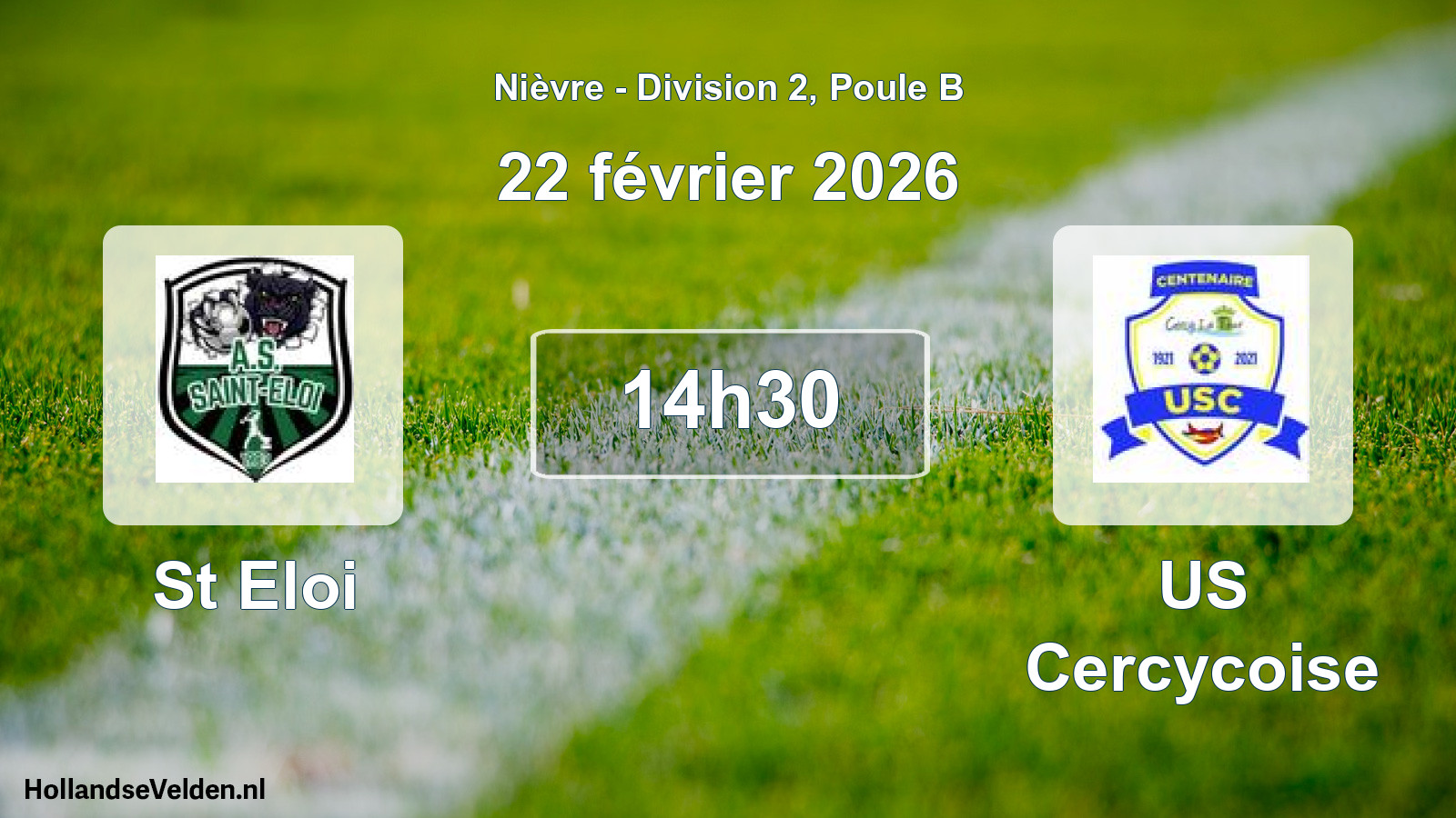 Match programmé: St Eloi - US Cercycoise (22 février 2026)