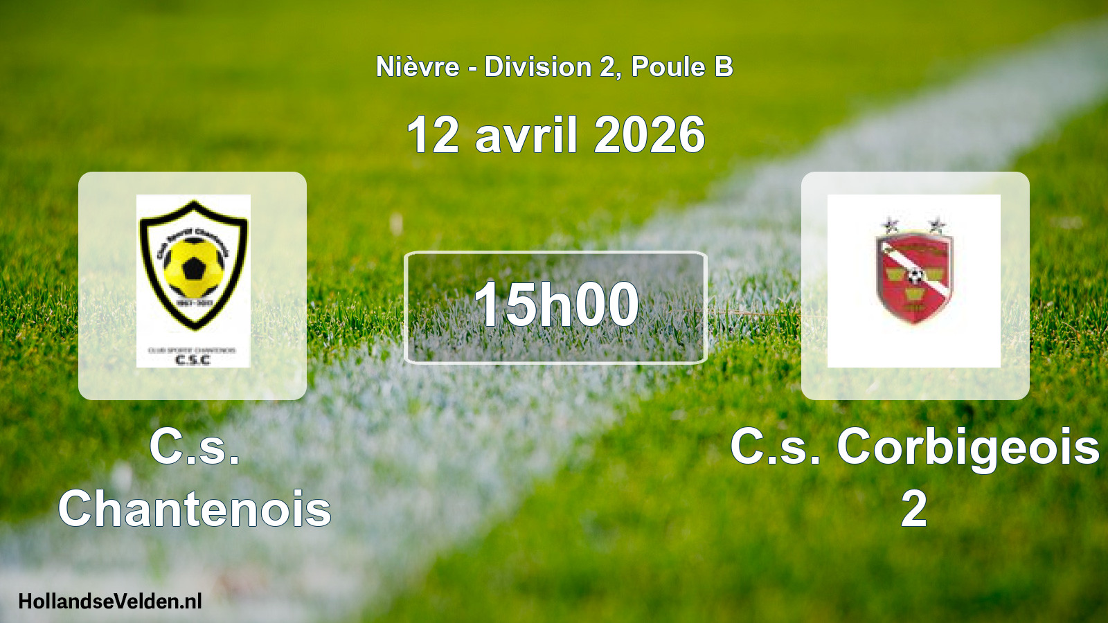 Match programmé: C.s. Chantenois - C.s. Corbigeois 2 (12 avril 2026)