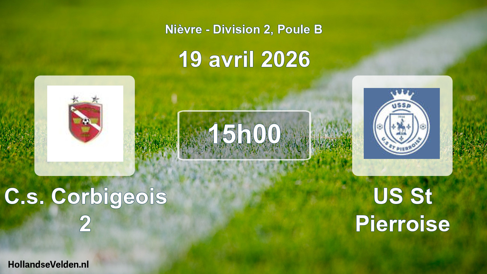 Scheduled Match: C.s. Corbigeois 2 - US St Pierroise (19 April 2026)
