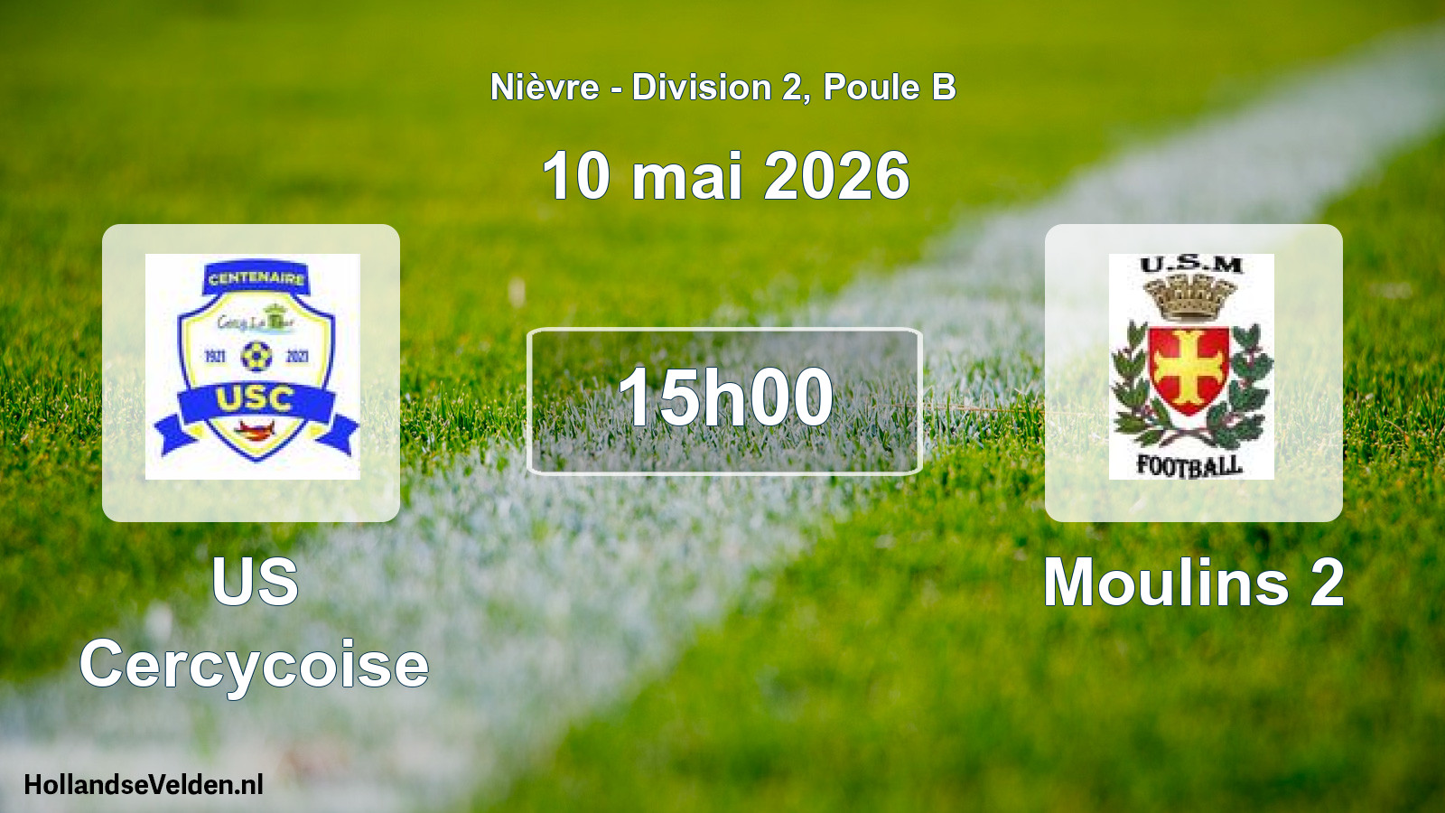 Geplande wedstrijd: US Cercycoise - Moulins 2 (10 mei 2026)