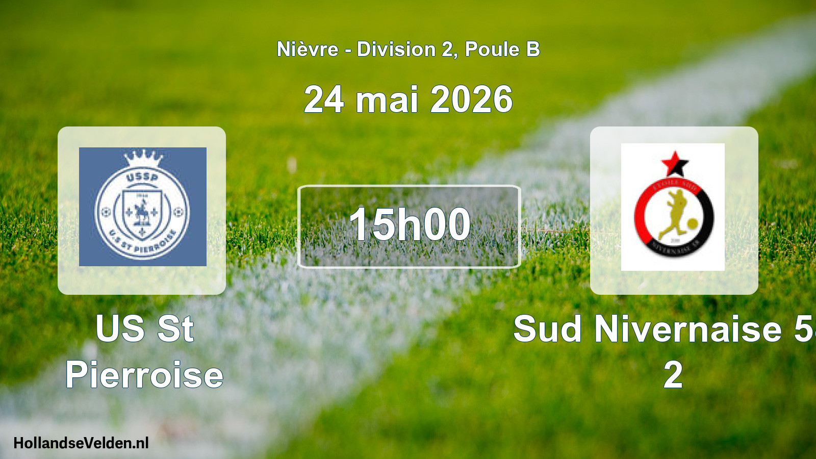 Match programmé: US St Pierroise - Sud Nivernaise 58 2 (24 mai 2026)