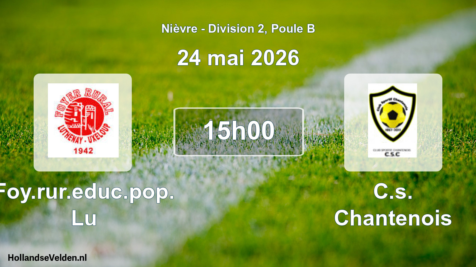 Match programmé: Foy.rur.educ.pop. Lu - C.s. Chantenois (24 mai 2026)