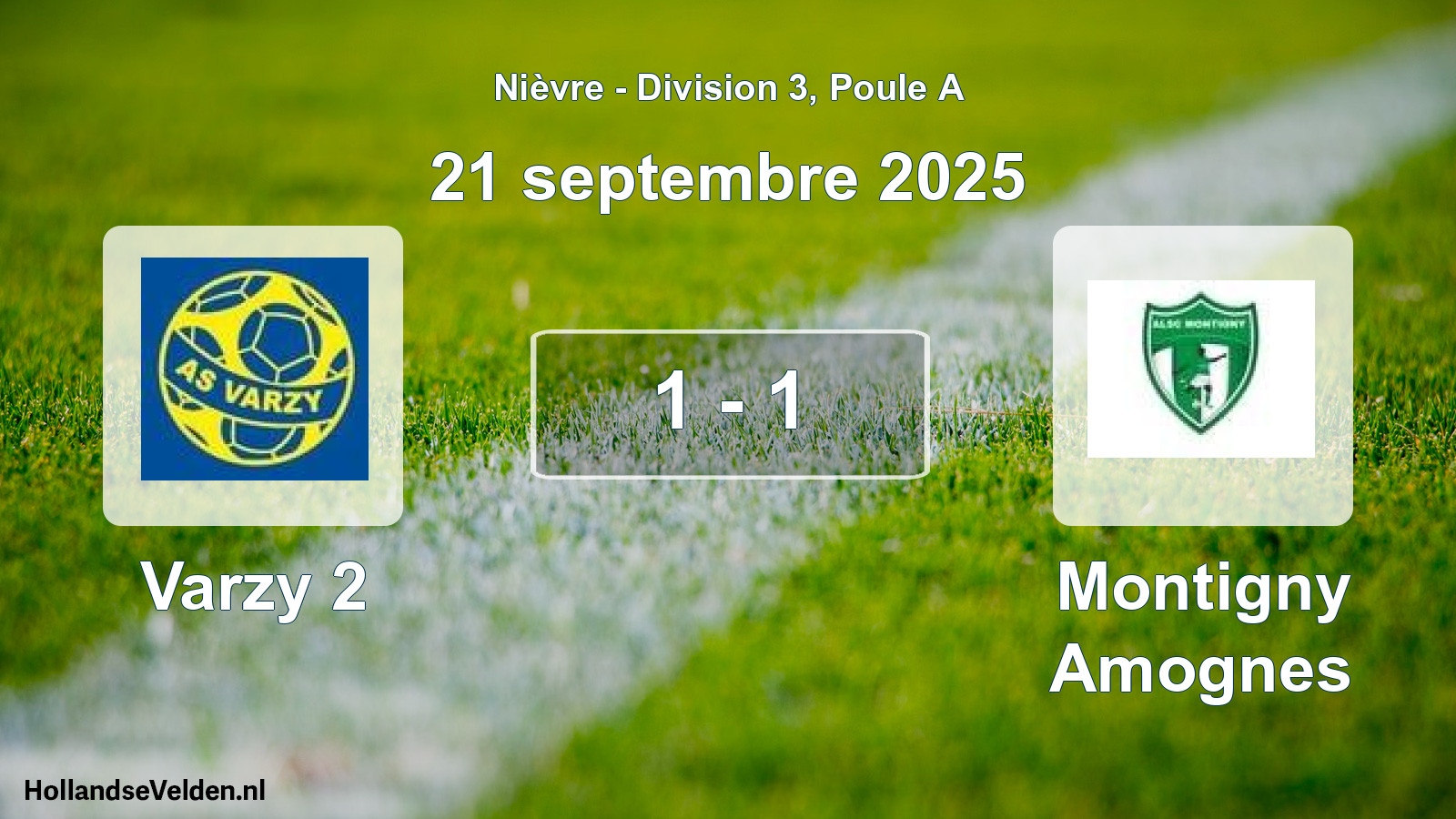 Match joué: Varzy 2 - Montigny Amognes 1 - 1 (21 septembre 2025)