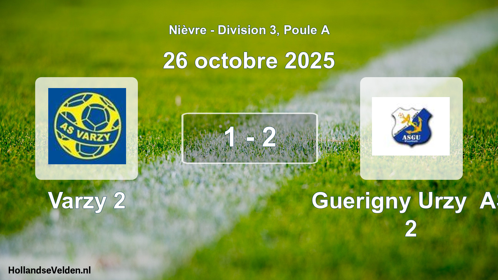 Match joué: Varzy 2 - Guerigny Urzy AS 2 1 - 2 (26 octobre 2025)