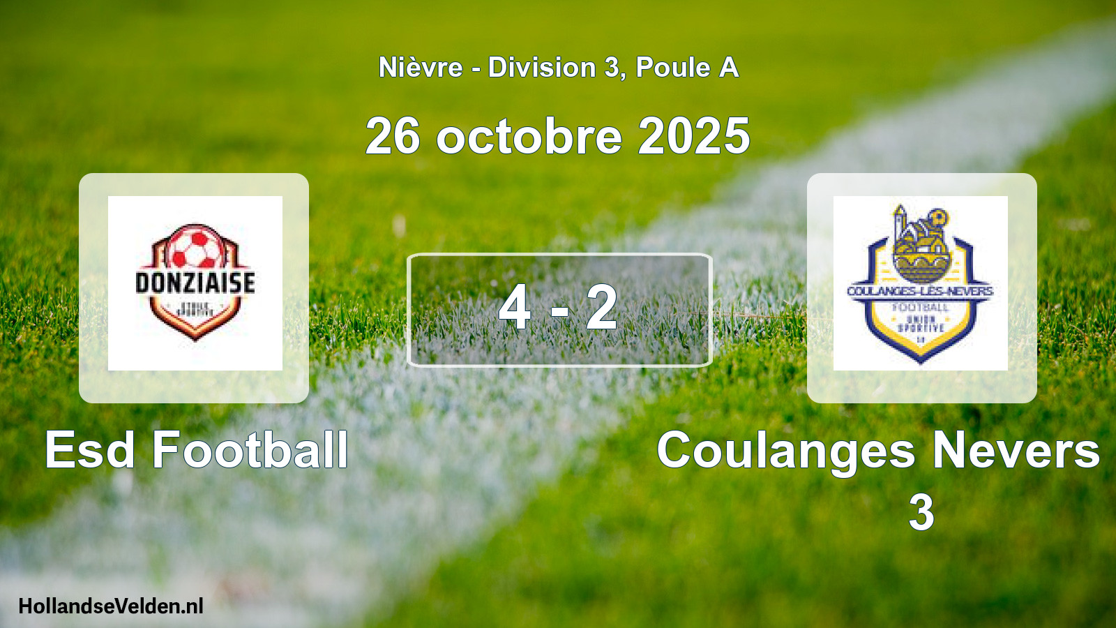 Total number of matches played: Esd Football - Coulanges Nevers US 3 4 - 2 (26 October 2025)