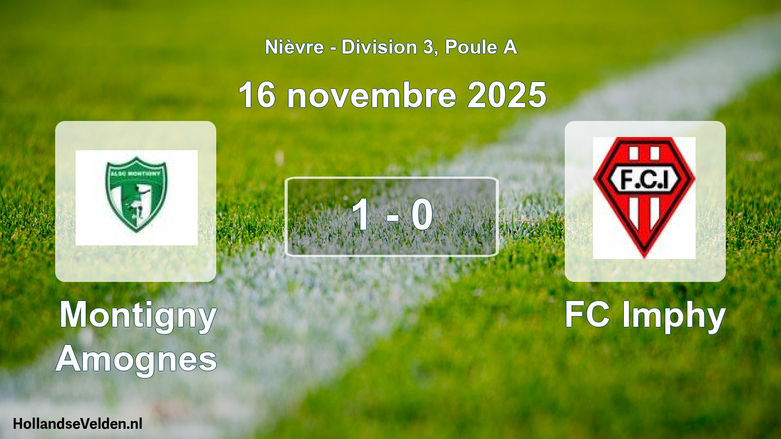 Match joué: Montigny Amognes - FC Imphy 1 - 0 (16 novembre 2025)
