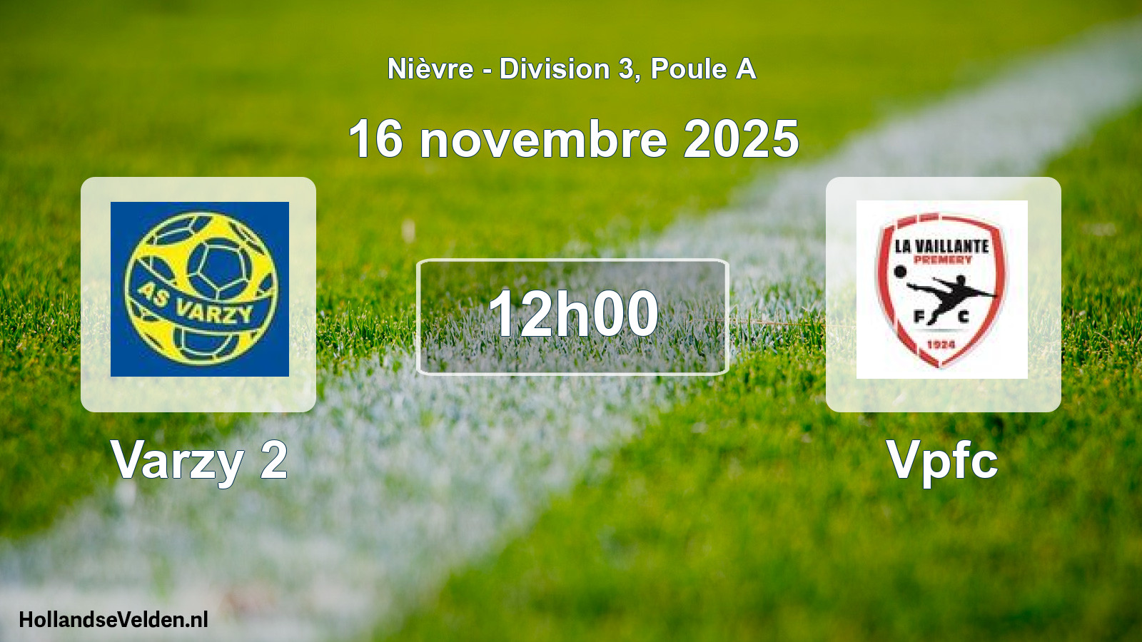 Match programmé: Varzy 2 - Vpfc (16 novembre 2025)