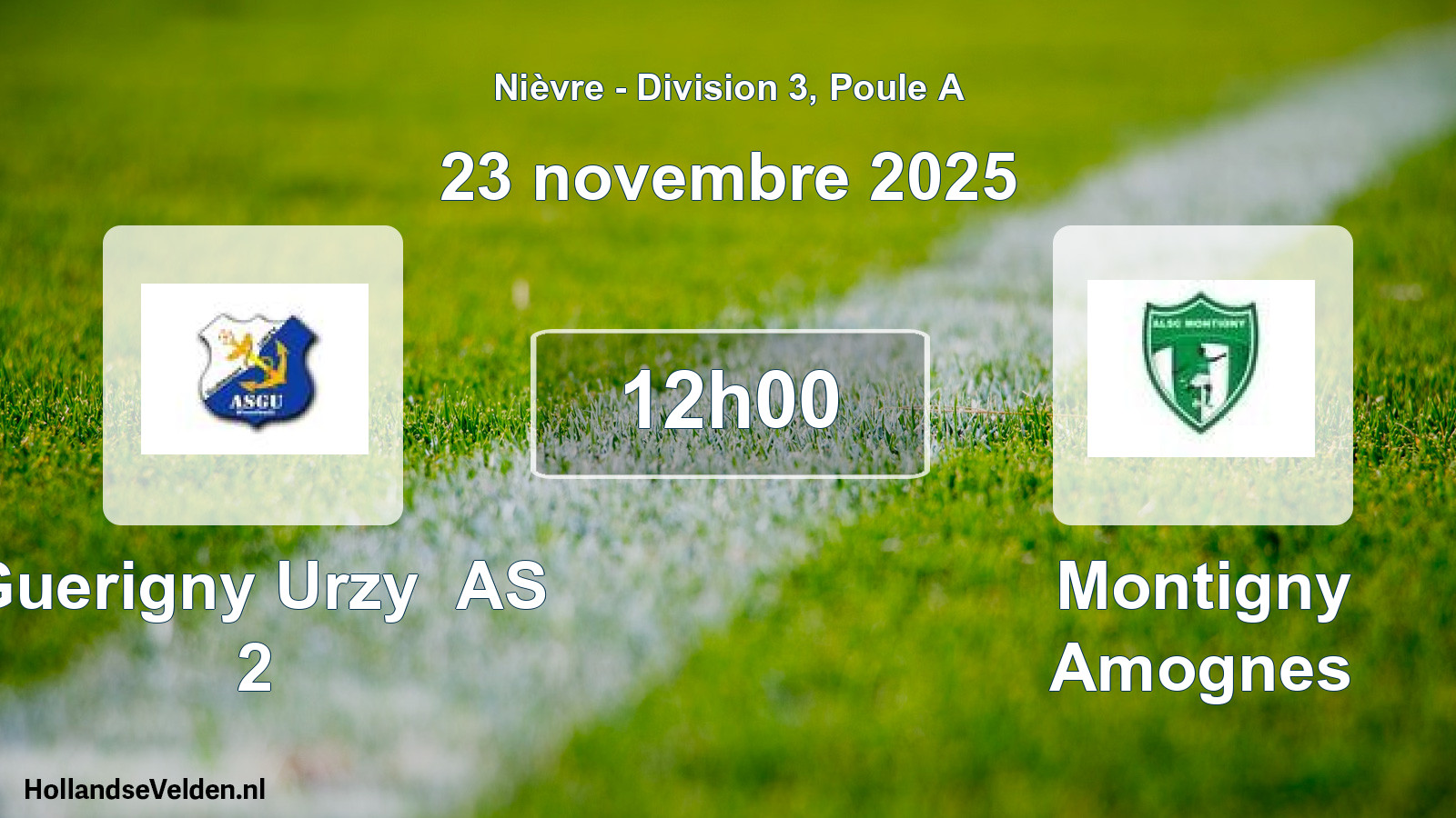 Match programmé: Guerigny Urzy AS 2 - Montigny Amognes (23 novembre 2025)