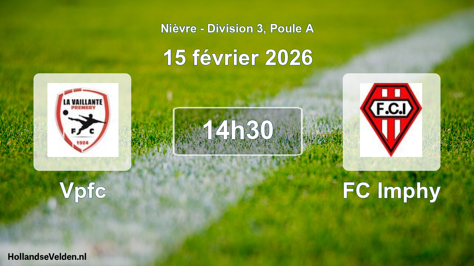 Match programmé: Vpfc - FC Imphy (15 février 2026)