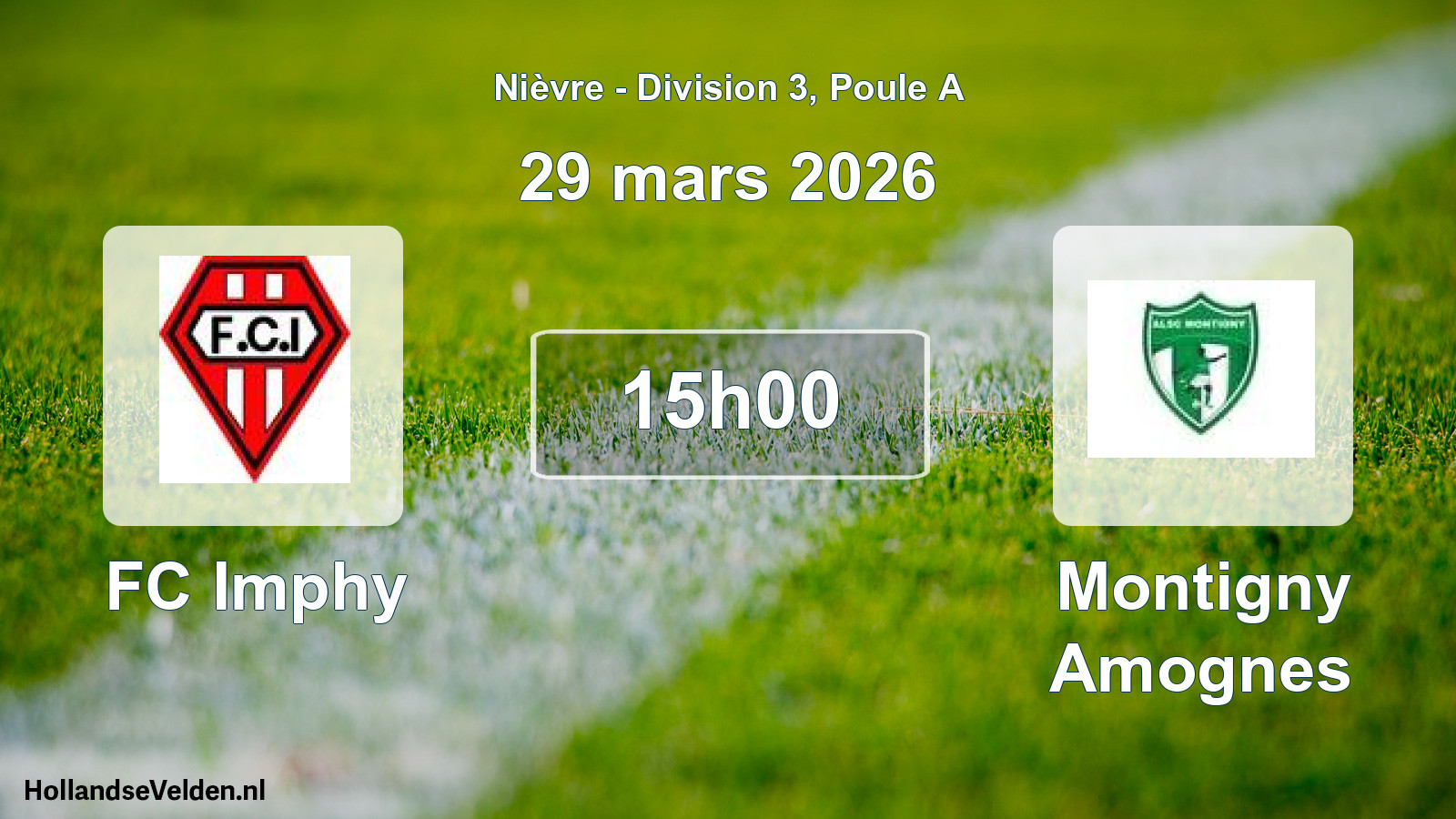 Match programmé: FC Imphy - Montigny Amognes (29 mars 2026)