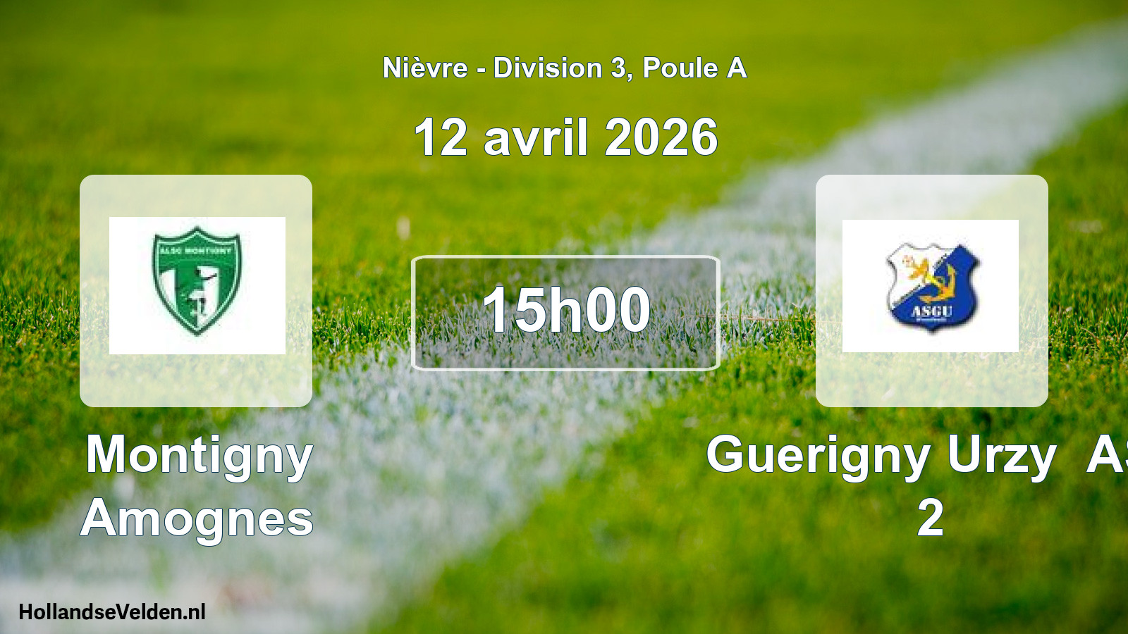 Scheduled Match: Montigny Amognes - Guerigny Urzy AS 2 (12 April 2026)