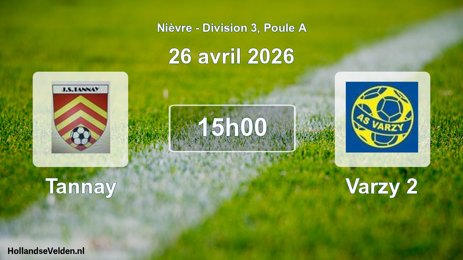 Match programmé: Tannay - Varzy 2 (26 avril 2026)