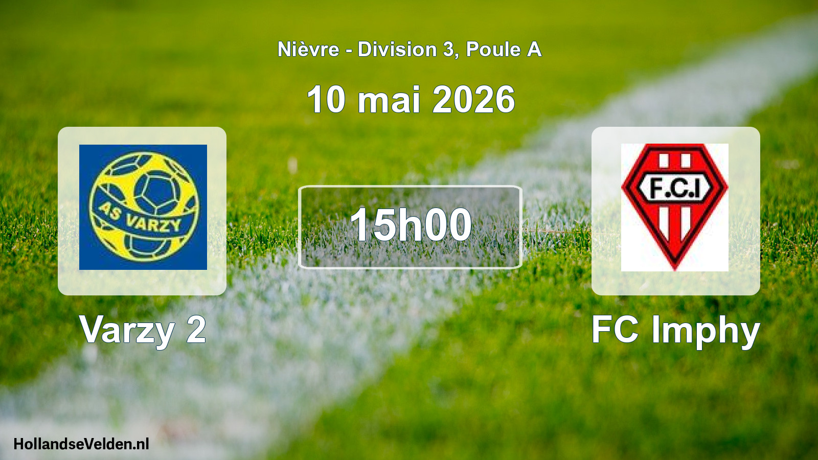 Match programmé: Varzy 2 - FC Imphy (10 mai 2026)