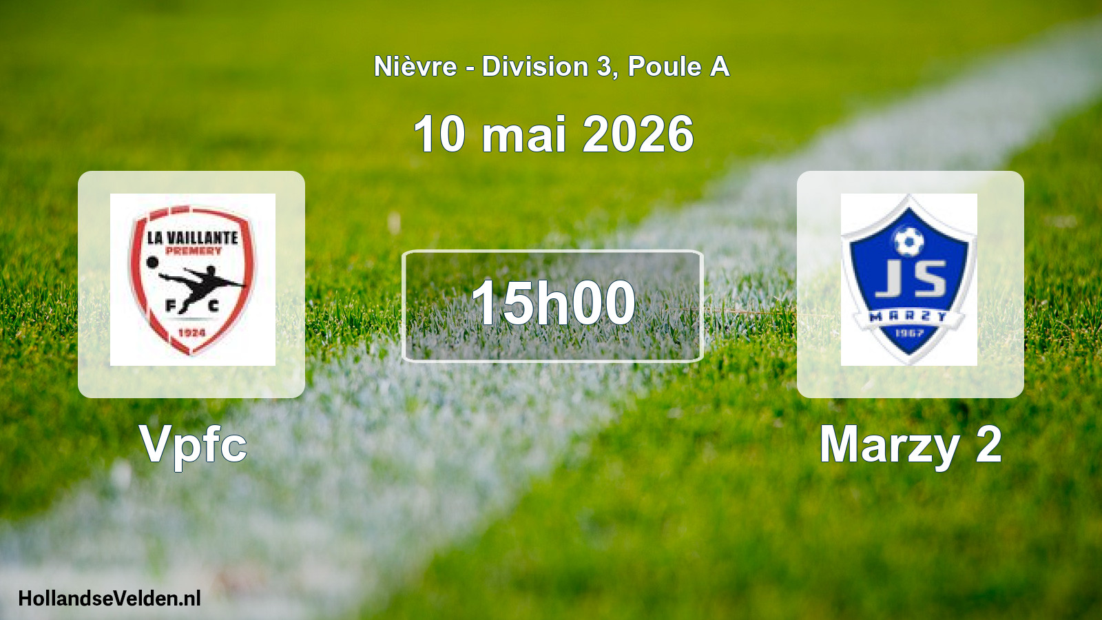 Match programmé: Vpfc - Marzy 2 (10 mai 2026)