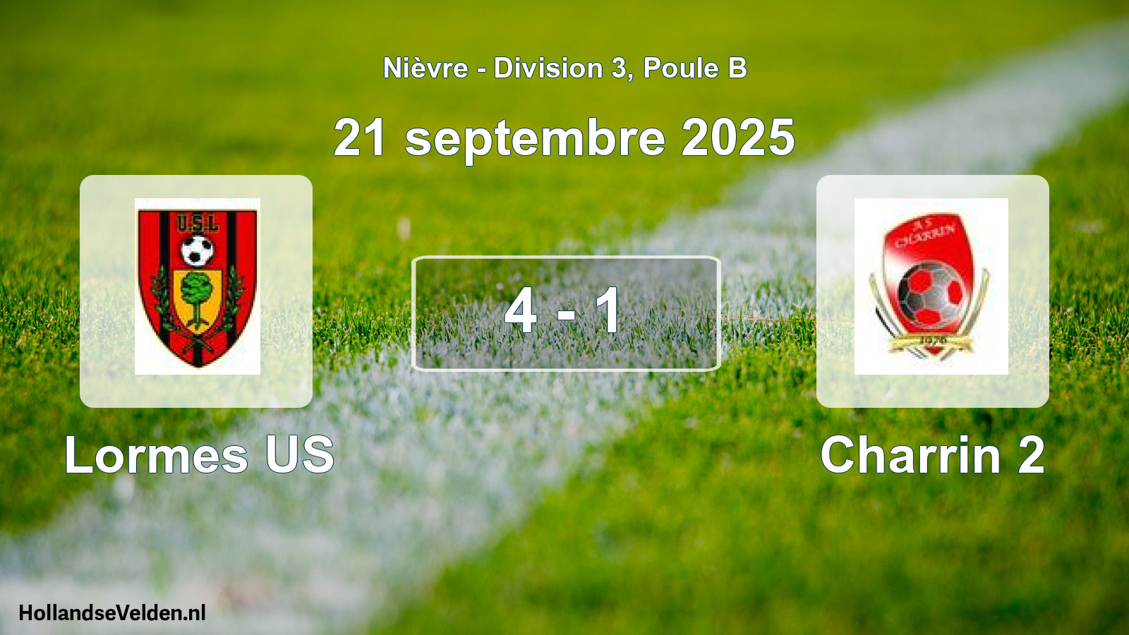 Total number of matches played: Lormes US - Charrin 2 4 - 1 (21 September 2025)