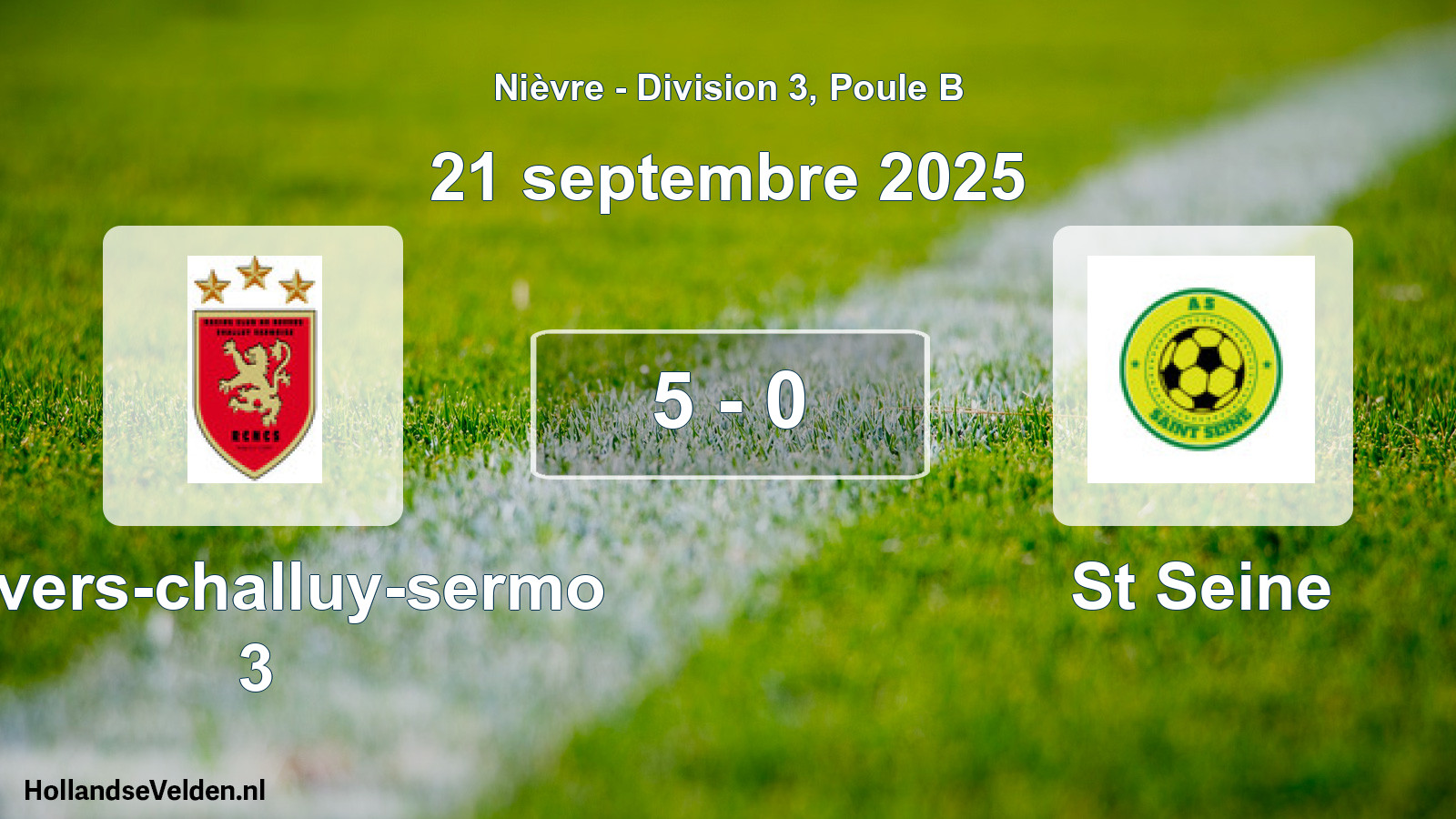 Match joué: Nevers-challuy-sermo 3 - St Seine 5 - 0 (21 septembre 2025)