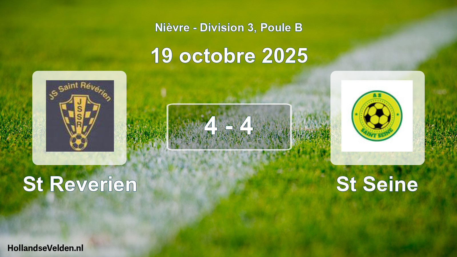 Total number of matches played: St Reverien - St Seine 4 - 4 (19 October 2025)