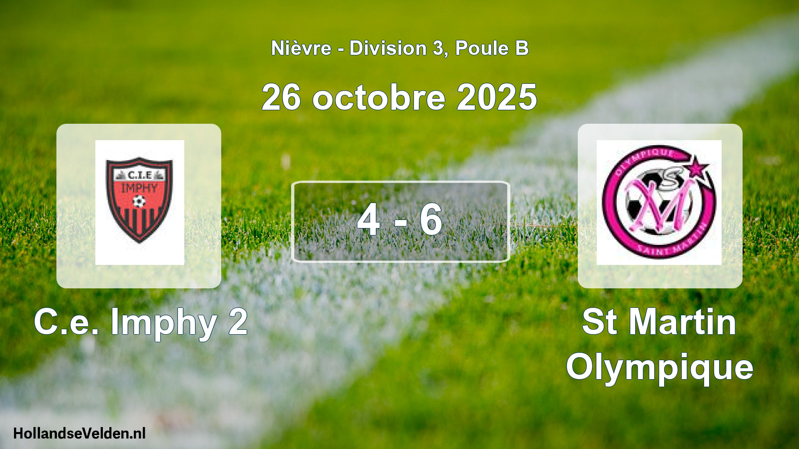Match joué: C.e. Imphy 2 - St Martin Olympique 4 - 6 (26 octobre 2025)
