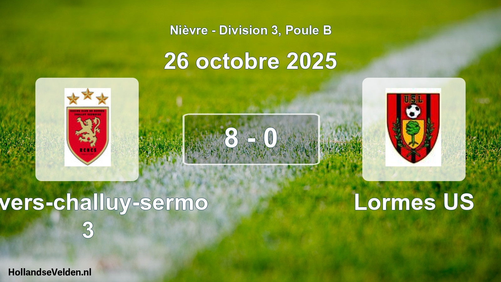 Total number of matches played: Nevers-challuy-sermo 3 - Lormes US 8 - 0 (26 October 2025)