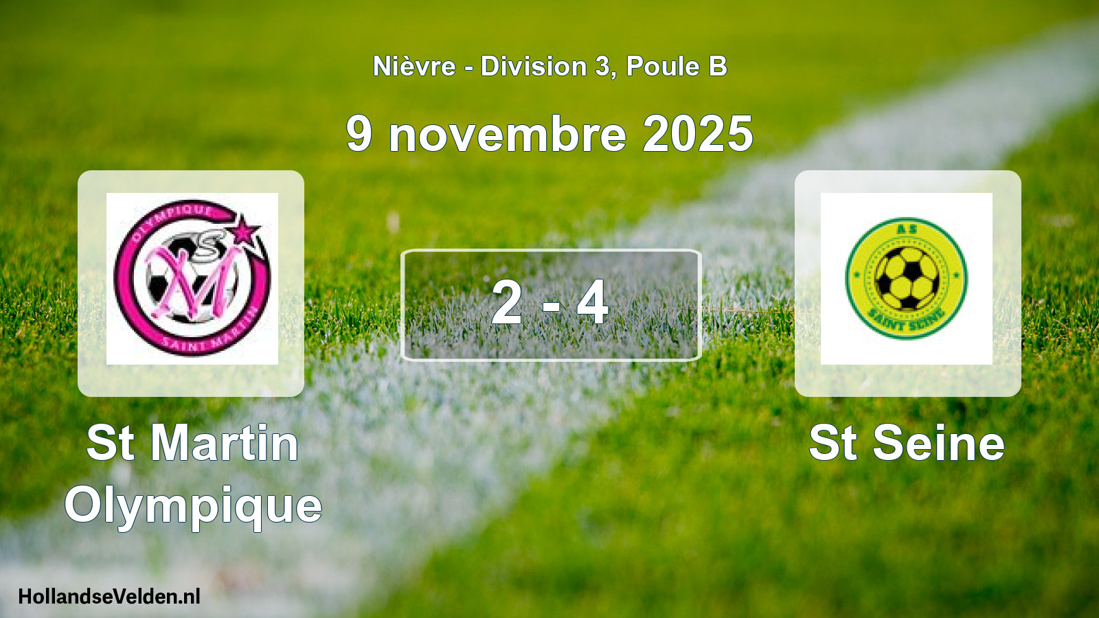 Match joué: St Martin Olympique - St Seine 2 - 4 (9 novembre 2025)