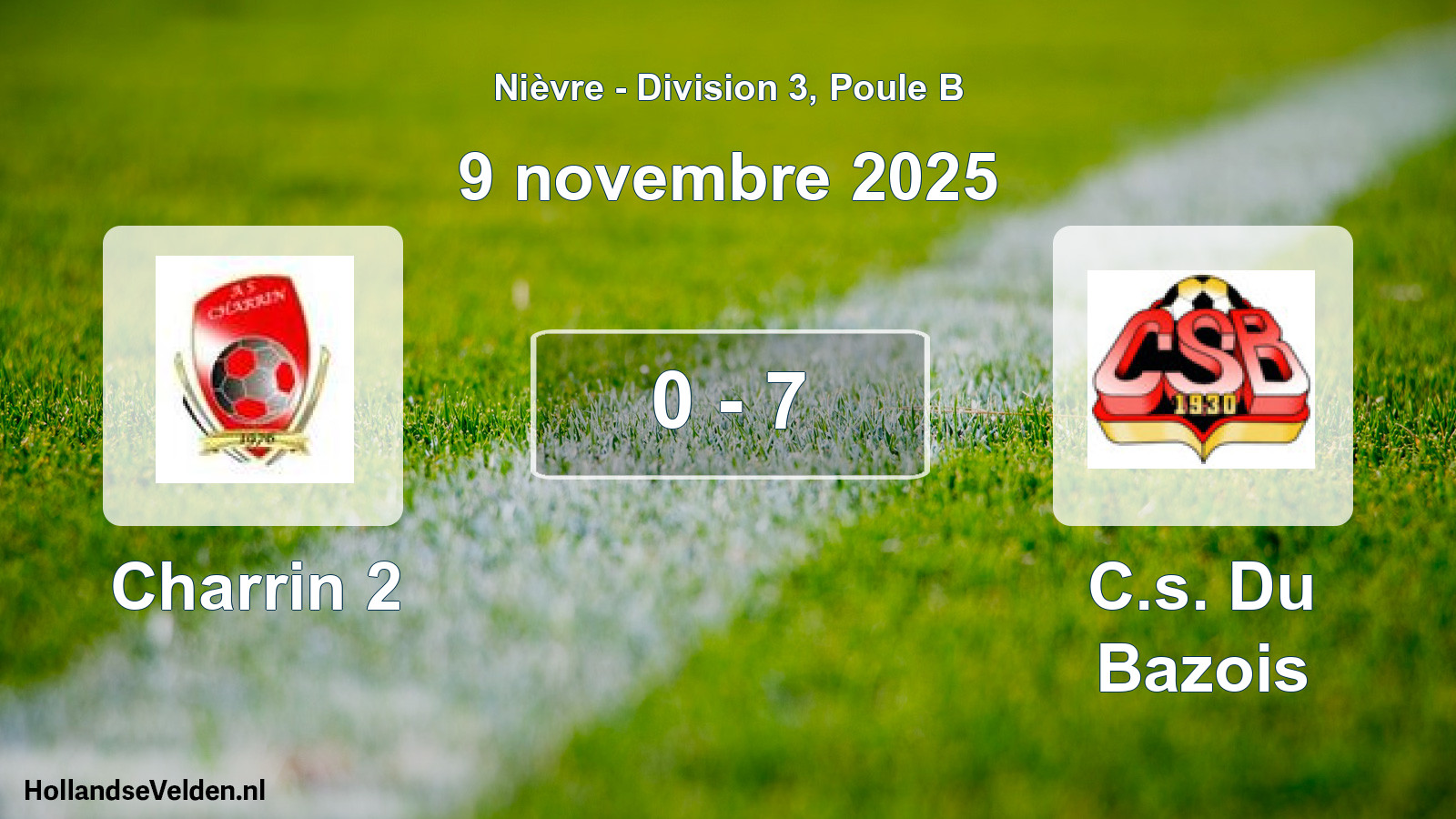 Total number of matches played: Charrin 2 - C.s. Du Bazois 0 - 7 (9 November 2025)