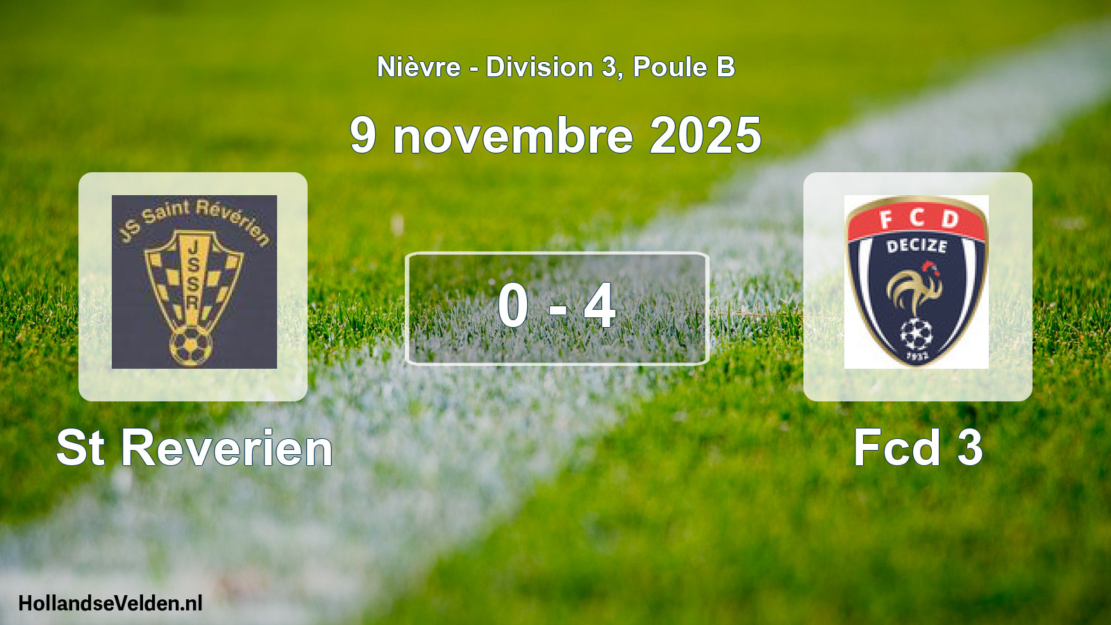Match joué: St Reverien - Fcd 3 0 - 4 (9 novembre 2025)