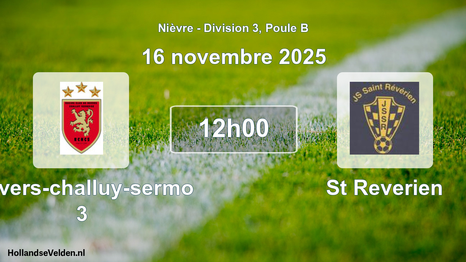 Scheduled Match: Nevers-challuy-sermo 3 - St Reverien (16 November 2025)