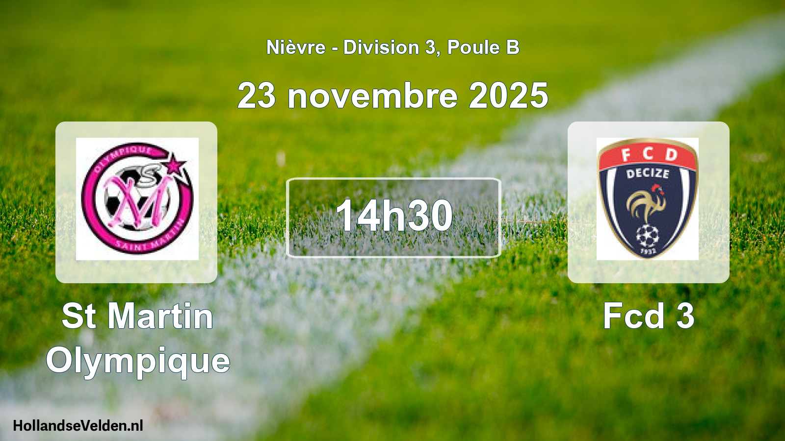 Match programmé: St Martin Olympique - Fcd 3 (23 novembre 2025)