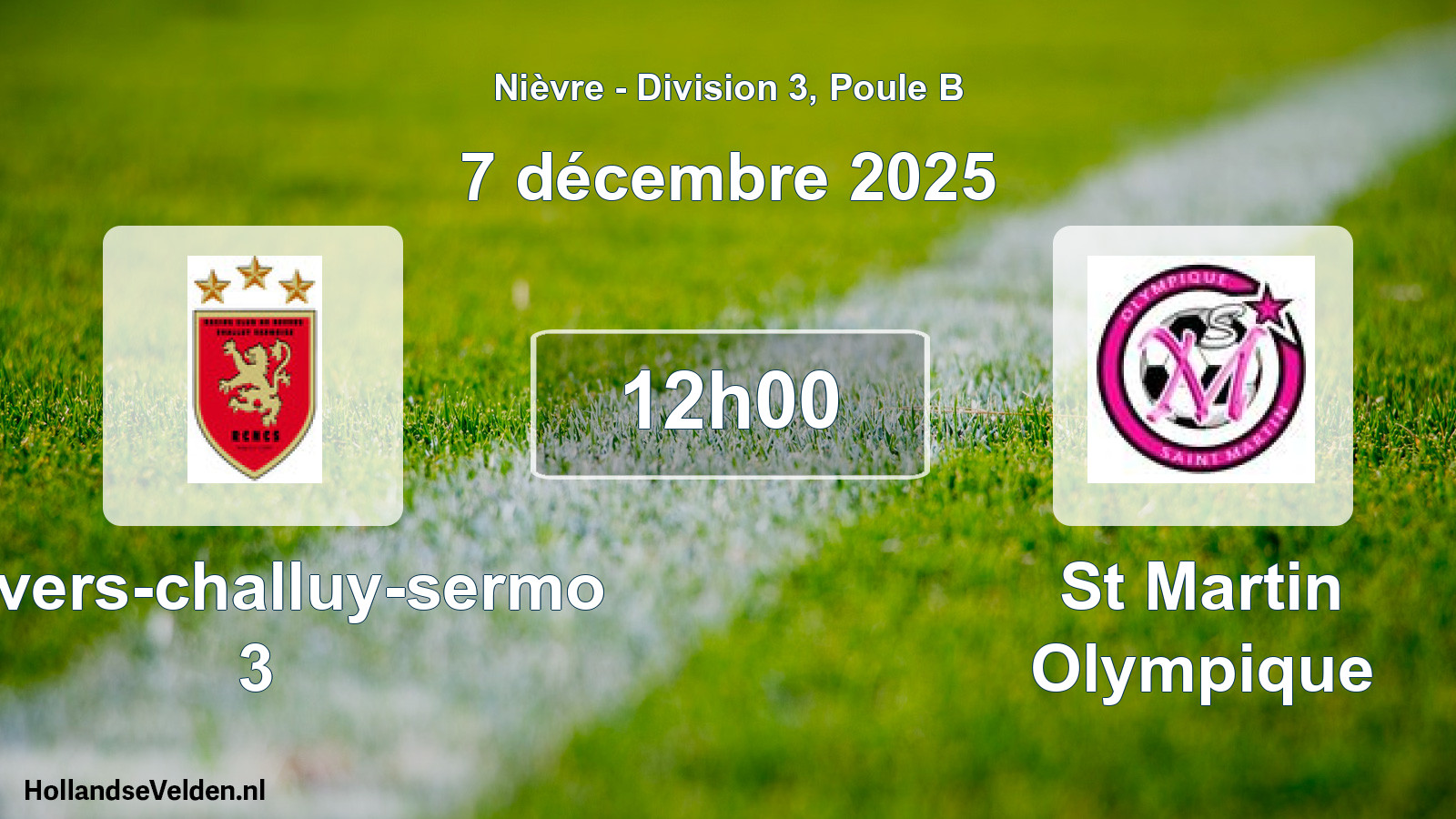 Match programmé: Nevers-challuy-sermo 3 - St Martin Olympique (7 décembre 2025)