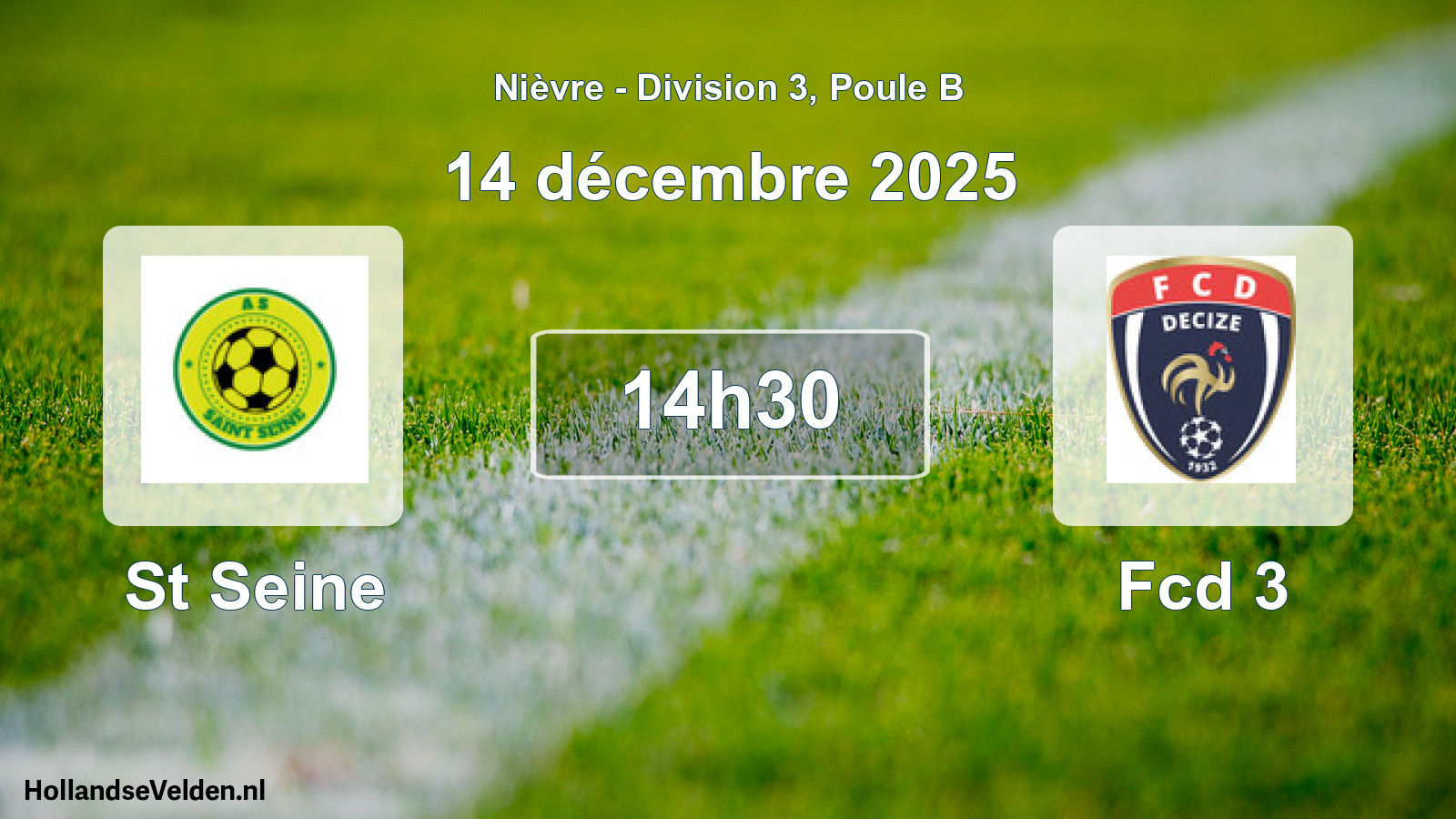 Match programmé: St Seine - Fcd 3 (14 décembre 2025)