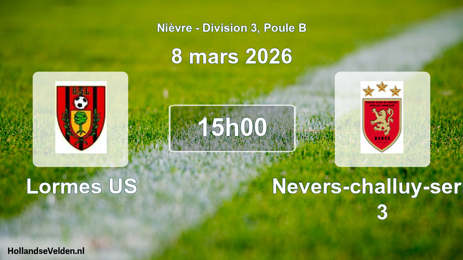 Match programmé: Lormes US - Nevers-challuy-sermo 3 (8 mars 2026)