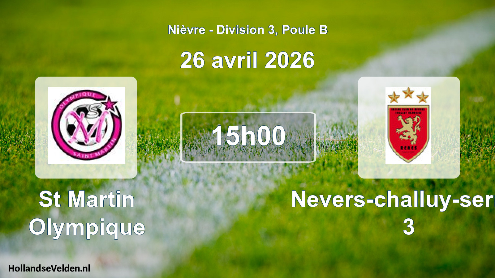 Scheduled Match: St Martin Olympique - Nevers-challuy-sermo 3 (26 April 2026)