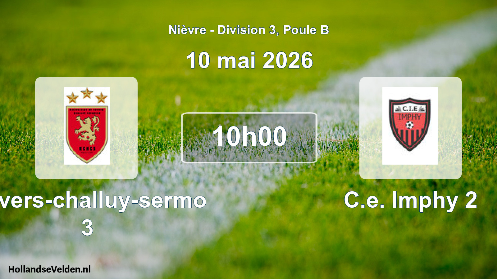 Match programmé: Nevers-challuy-sermo 3 - C.e. Imphy 2 (10 mai 2026)