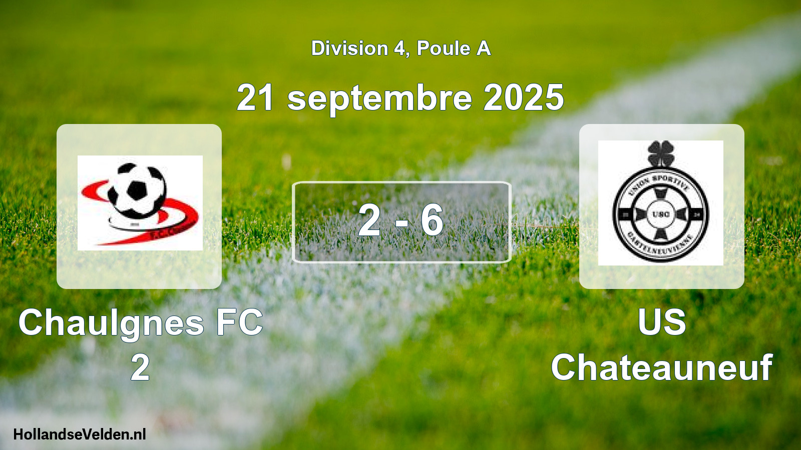 Match joué: Chaulgnes FC 2 - US Chateauneuf 2 - 6 (21 septembre 2025)