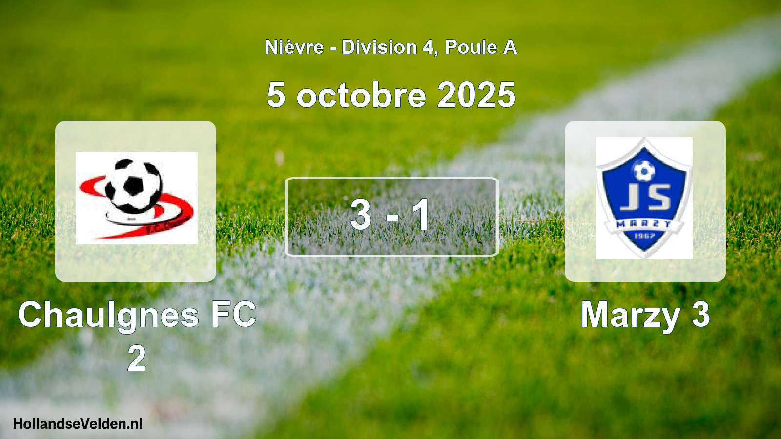 Match joué: Chaulgnes FC 2 - Marzy 3 3 - 1 (5 octobre 2025)