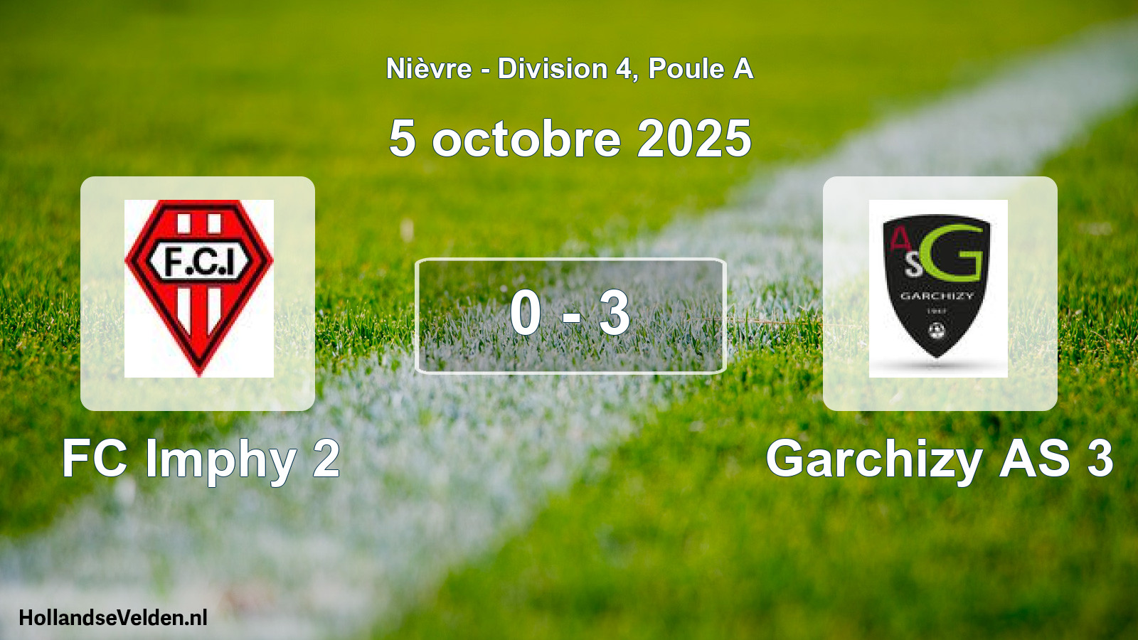 Match joué: FC Imphy 2 - Garchizy AS 3 0 - 3 (5 octobre 2025)