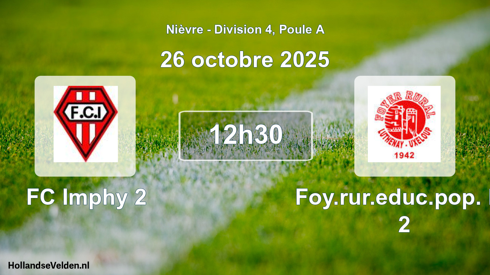 Match programmé: FC Imphy 2 - Foy.rur.educ.pop. Lu 2 (26 octobre 2025)