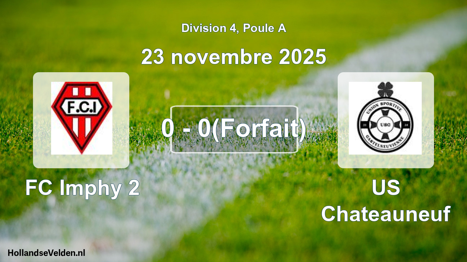 Match joué: FC Imphy 2 - US Chateauneuf 0 - 0(Forfait) (23 novembre 2025)