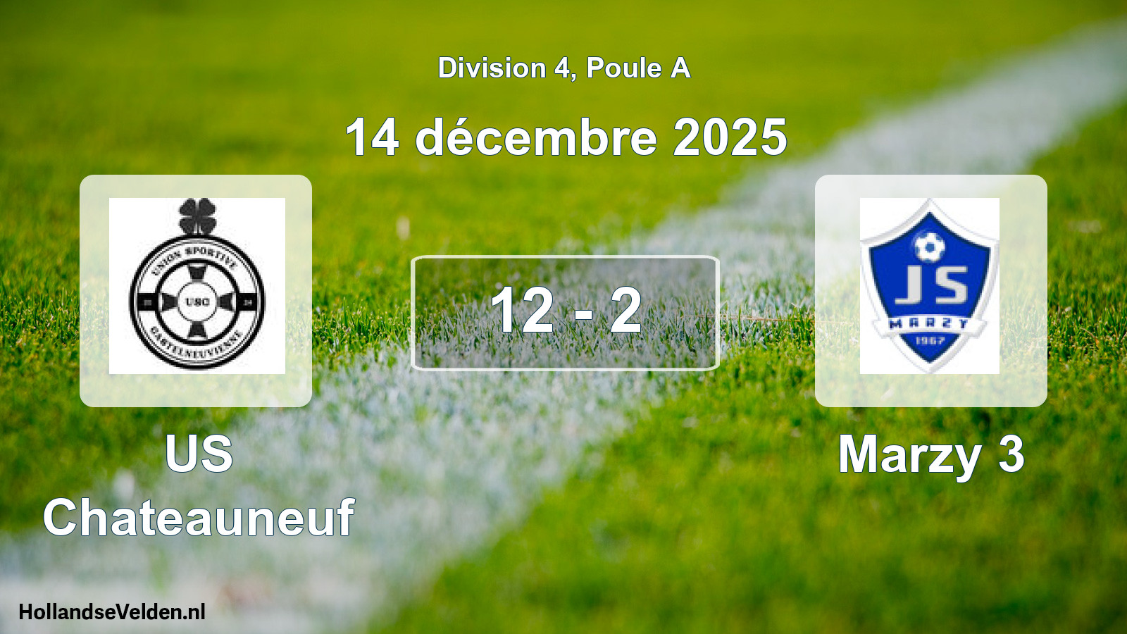 Match joué: US Chateauneuf - Marzy 3 12 - 2 (14 décembre 2025)
